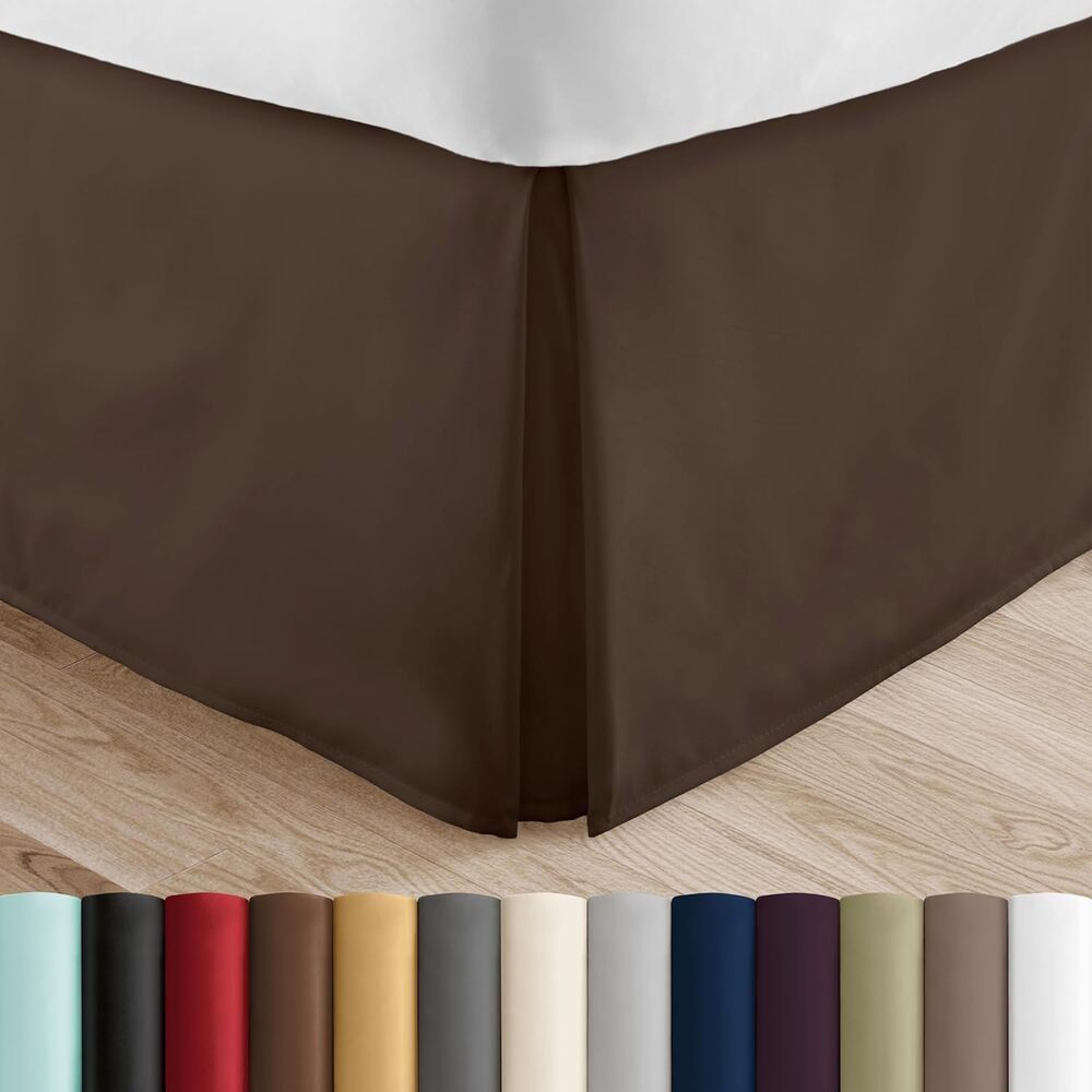 Solid chocolate brown bed skirt, 14" drop, full
